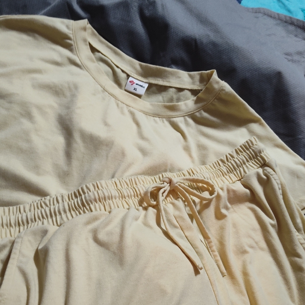 WIHOLL Light Yellow Loungewear Set